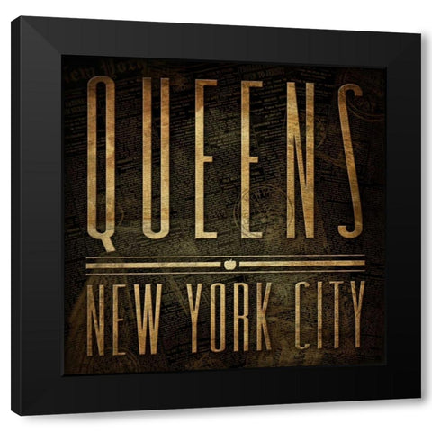 Queens Print Black Modern Wood Framed Art Print by Grey, Jace