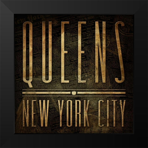 Queens Print Black Modern Wood Framed Art Print by Grey, Jace