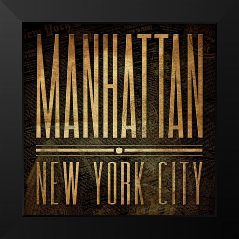 Manhattan Print Black Modern Wood Framed Art Print by Grey, Jace