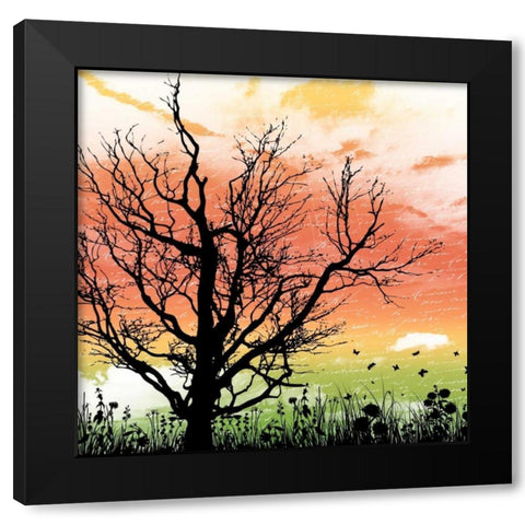 Silo tree mate Black Modern Wood Framed Art Print with Double Matting by Grey, Jace