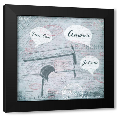 Amour Black Modern Wood Framed Art Print by Grey, Jace