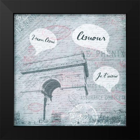 Amour Black Modern Wood Framed Art Print by Grey, Jace