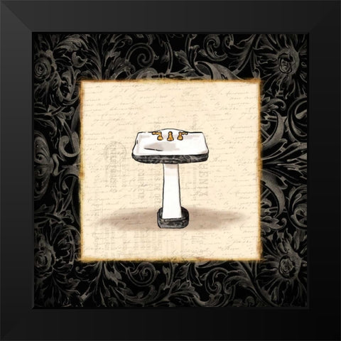 Cream Sink Bordered Black Modern Wood Framed Art Print by Grey, Jace