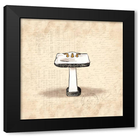 Cream sink Black Modern Wood Framed Art Print with Double Matting by Grey, Jace