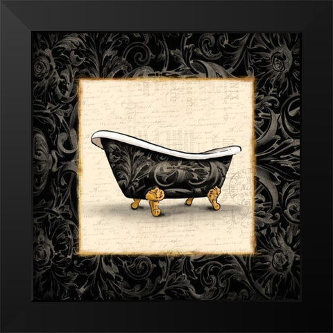 Cream Bath 2 Bordered Black Modern Wood Framed Art Print by Grey, Jace