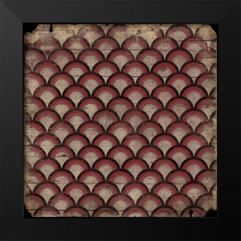 Ox Blood Pattern A2 Black Modern Wood Framed Art Print by Grey, Jace