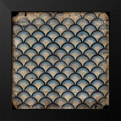 Blue pattern Black Modern Wood Framed Art Print by Grey, Jace
