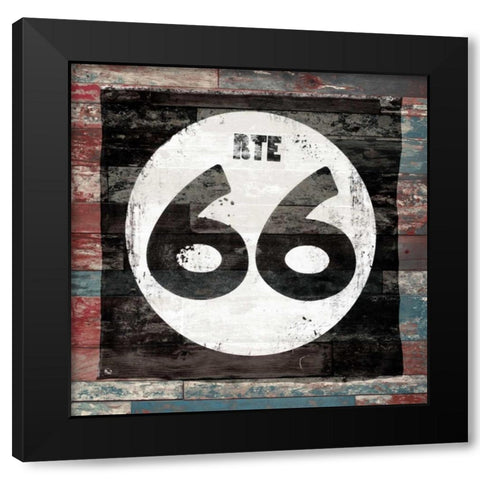 Route 66 sign 2 Black Modern Wood Framed Art Print with Double Matting by Grey, Jace