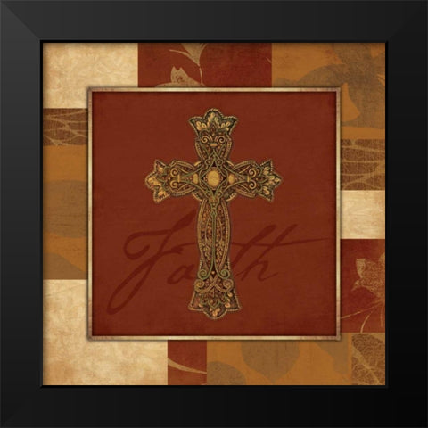 Cross faith Black Modern Wood Framed Art Print by Grey, Jace