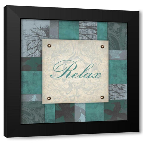 Relax Black Modern Wood Framed Art Print with Double Matting by Grey, Jace