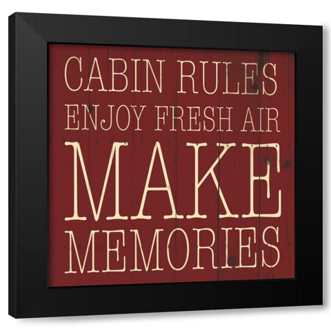 Cabin Rules Enjoy Black Modern Wood Framed Art Print with Double Matting by Grey, Jace