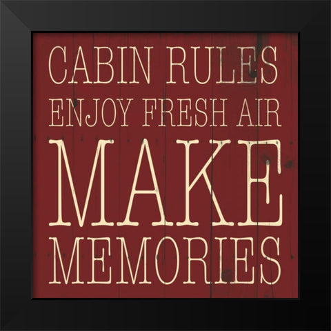 Cabin Rules Enjoy Black Modern Wood Framed Art Print by Grey, Jace