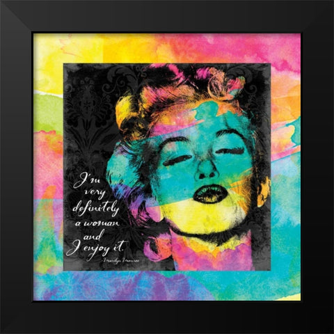 Monroe Watercolor Black Modern Wood Framed Art Print by Grey, Jace