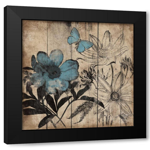 Wood Floral Small 1 Black Modern Wood Framed Art Print with Double Matting by Grey, Jace
