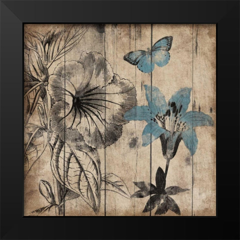 Wood Floral Small 2 Black Modern Wood Framed Art Print by Grey, Jace