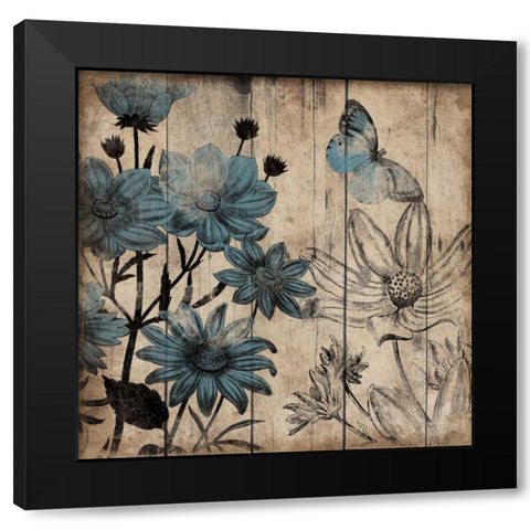 Wood Floral Small 3 Black Modern Wood Framed Art Print with Double Matting by Grey, Jace