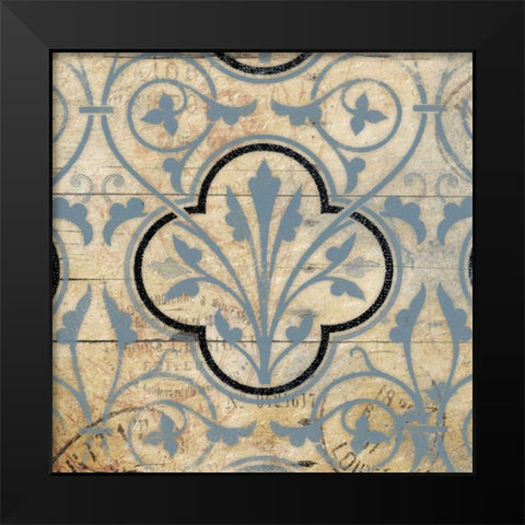 Blue Pattern 2 Black Modern Wood Framed Art Print by Grey, Jace