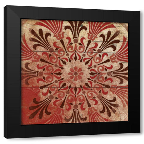 Red Pattern 3 Black Modern Wood Framed Art Print by Grey, Jace