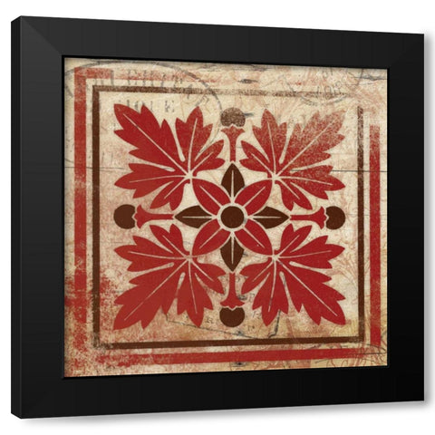 Red Pattern 8 Black Modern Wood Framed Art Print by Grey, Jace