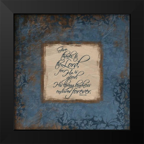 salm 118 -1 Blue Black Modern Wood Framed Art Print by Grey, Jace