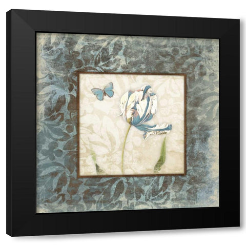 Butterfly Tulip 1 Black Modern Wood Framed Art Print with Double Matting by Grey, Jace