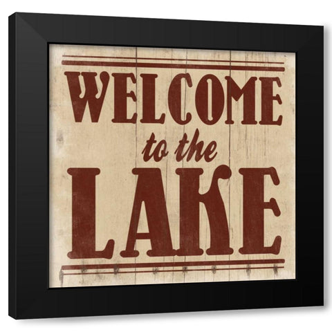 Welcome to The Lake Black Modern Wood Framed Art Print with Double Matting by Grey, Jace