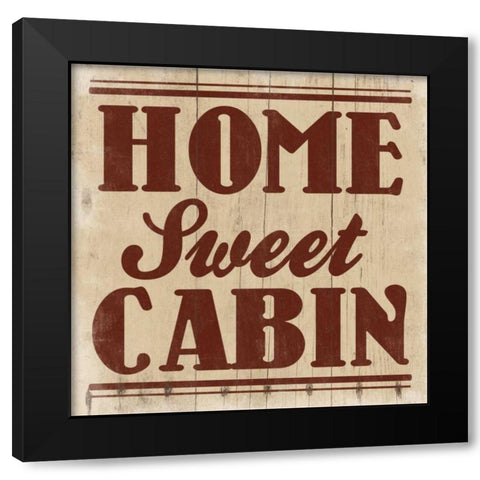 Home Sweet Cabin Burgundy Black Modern Wood Framed Art Print with Double Matting by Grey, Jace