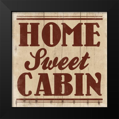 Home Sweet Cabin Burgundy Black Modern Wood Framed Art Print by Grey, Jace