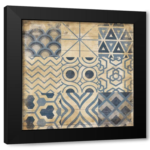 Geo Patch 2 Black Modern Wood Framed Art Print by Grey, Jace