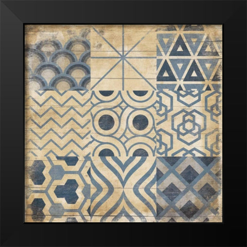 Geo Patch 2 Black Modern Wood Framed Art Print by Grey, Jace