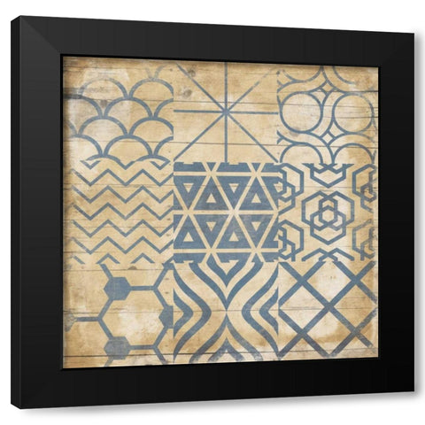 Geo Patch 3 Black Modern Wood Framed Art Print by Grey, Jace