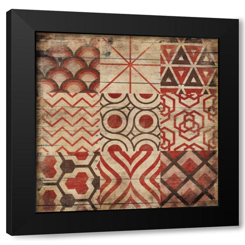 Geo Patch Black Modern Wood Framed Art Print by Grey, Jace