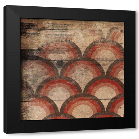 Red Geo 1 Black Modern Wood Framed Art Print with Double Matting by Grey, Jace