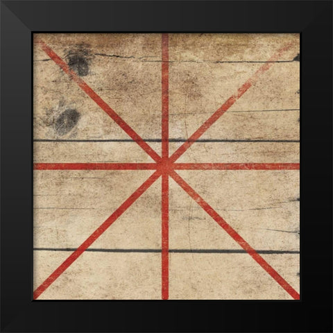 Red Geo 2 Black Modern Wood Framed Art Print by Grey, Jace