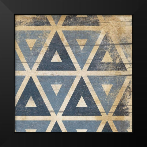 Blue Geo 3 Black Modern Wood Framed Art Print by Grey, Jace