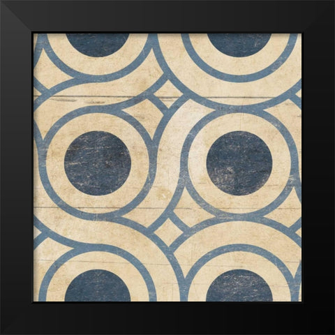 GEO Patch5 Blue Black Modern Wood Framed Art Print by Grey, Jace