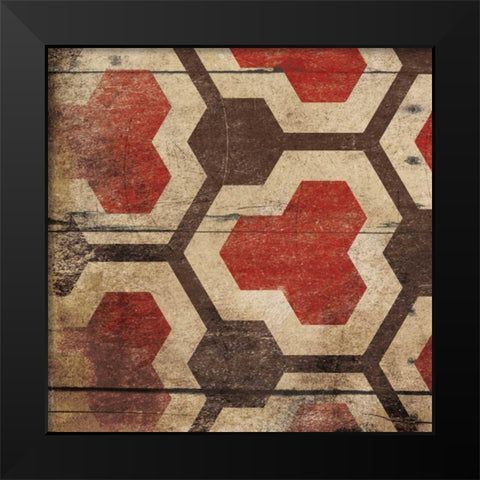 Red Geo 7 Black Modern Wood Framed Art Print by Grey, Jace