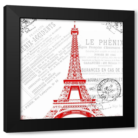 Paris 2 Black Modern Wood Framed Art Print with Double Matting by Grey, Jace