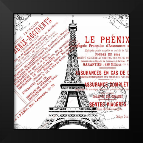 Paris 3 Black Modern Wood Framed Art Print by Grey, Jace