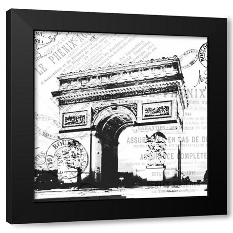 Paris Arch Black Modern Wood Framed Art Print with Double Matting by Grey, Jace