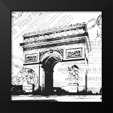 Paris Arch Black Modern Wood Framed Art Print by Grey, Jace