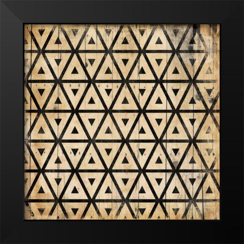 Triangle Pattern Black Modern Wood Framed Art Print by Grey, Jace