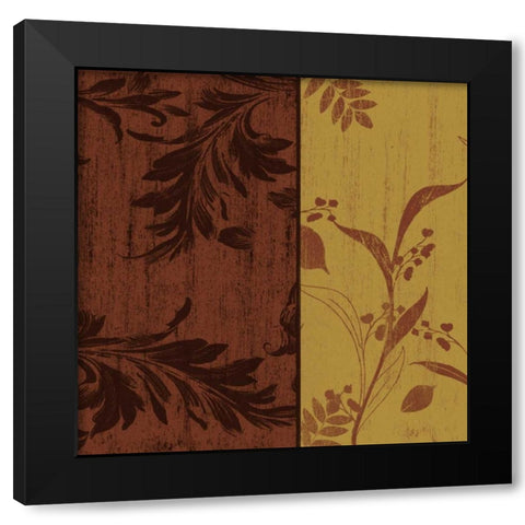Spice Floral Pattern 3 Black Modern Wood Framed Art Print with Double Matting by Grey, Jace