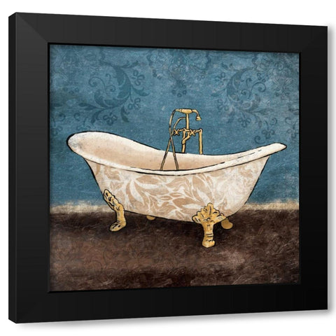 Floral Bath 1 Black Modern Wood Framed Art Print by Grey, Jace