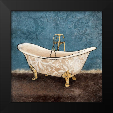 Floral Bath 1 Black Modern Wood Framed Art Print by Grey, Jace