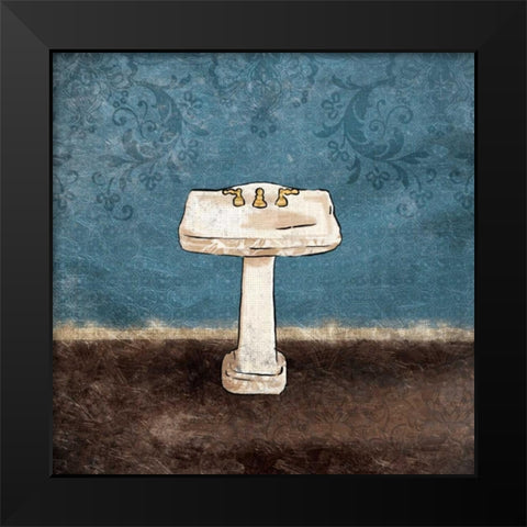 Floral Bath 2 Black Modern Wood Framed Art Print by Grey, Jace