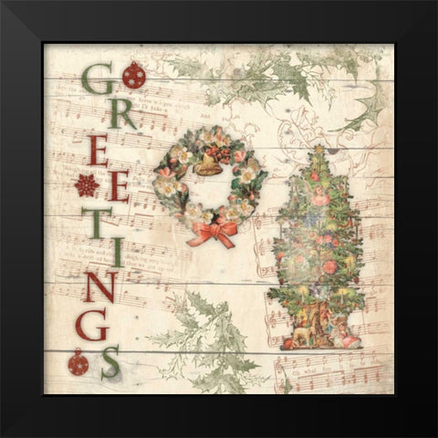 Greetings Black Modern Wood Framed Art Print by Grey, Jace