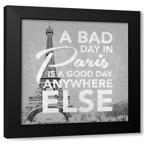 Paris Mate Grey Black Modern Wood Framed Art Print with Double Matting by Grey, Jace