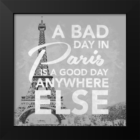 Paris Mate Grey Black Modern Wood Framed Art Print by Grey, Jace