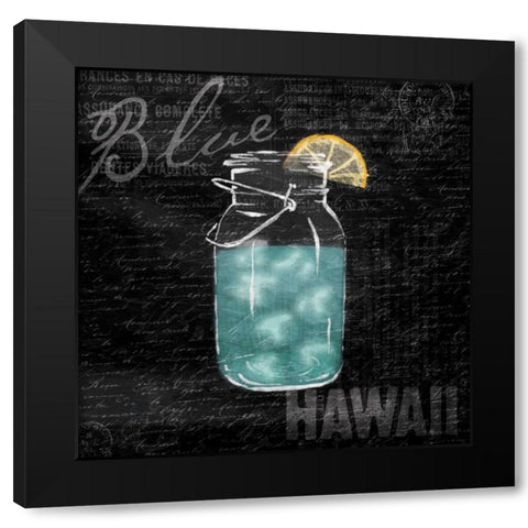 Blue Hawaii Black Modern Wood Framed Art Print with Double Matting by Grey, Jace